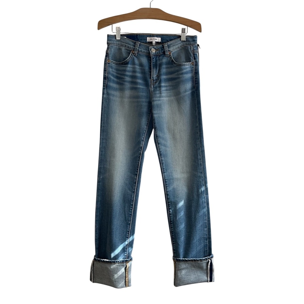 NWT RE/DONE‎ Super Slim Jeans West Coast Fade Blue Stretch Denim Size 25